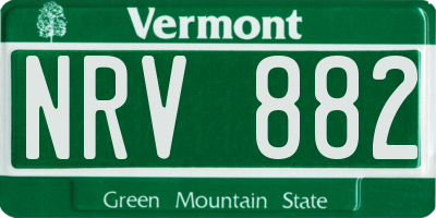 VT license plate NRV882