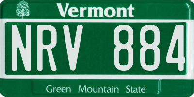 VT license plate NRV884