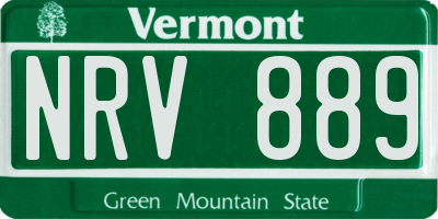 VT license plate NRV889