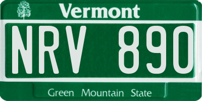 VT license plate NRV890