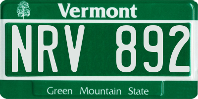 VT license plate NRV892