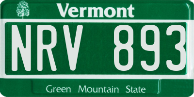 VT license plate NRV893
