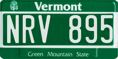 VT license plate NRV895