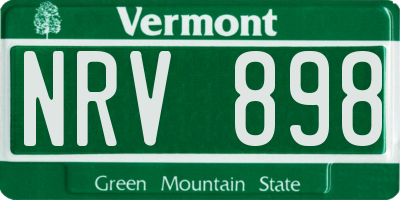 VT license plate NRV898