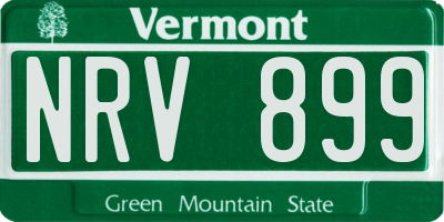 VT license plate NRV899