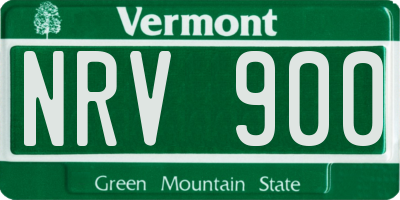 VT license plate NRV900