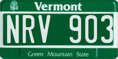 VT license plate NRV903
