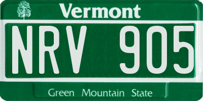 VT license plate NRV905