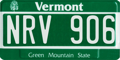 VT license plate NRV906