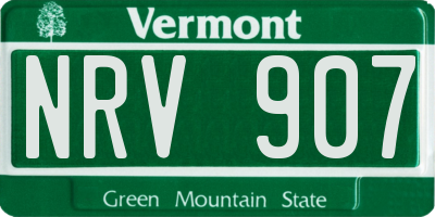 VT license plate NRV907