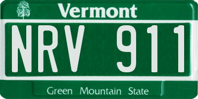 VT license plate NRV911