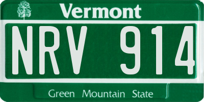 VT license plate NRV914
