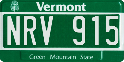 VT license plate NRV915