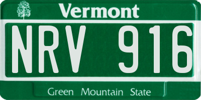 VT license plate NRV916