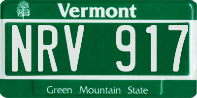 VT license plate NRV917
