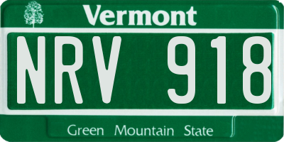 VT license plate NRV918