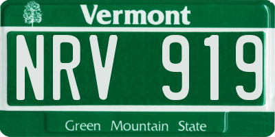 VT license plate NRV919