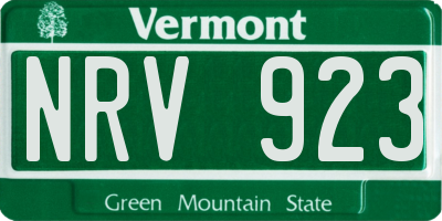 VT license plate NRV923