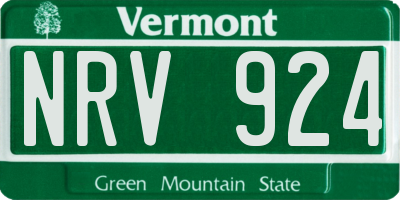 VT license plate NRV924