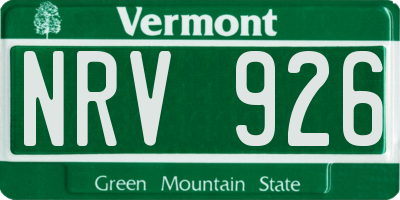 VT license plate NRV926