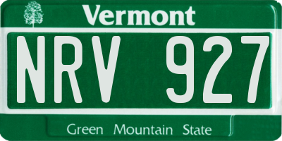 VT license plate NRV927