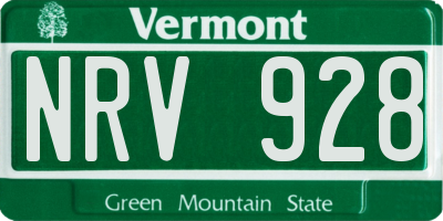 VT license plate NRV928