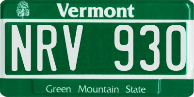 VT license plate NRV930