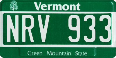 VT license plate NRV933