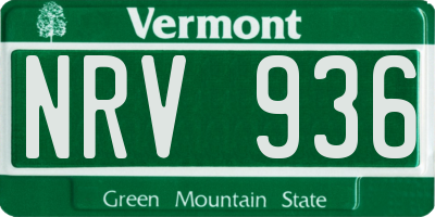 VT license plate NRV936