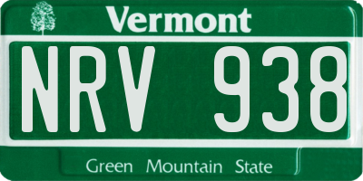 VT license plate NRV938