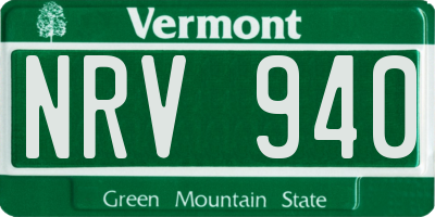 VT license plate NRV940