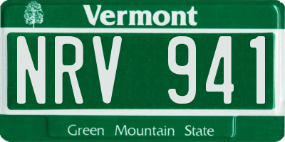 VT license plate NRV941