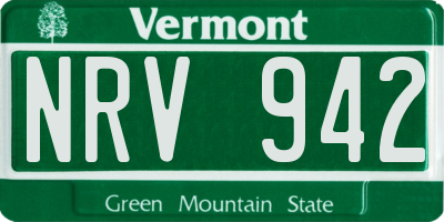 VT license plate NRV942