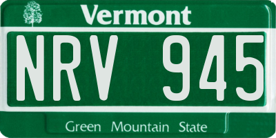 VT license plate NRV945