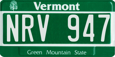 VT license plate NRV947
