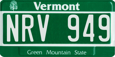 VT license plate NRV949