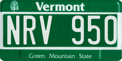 VT license plate NRV950