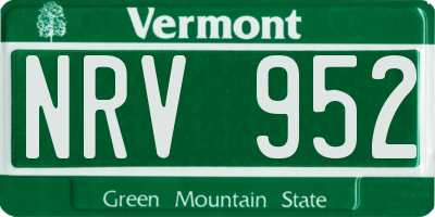 VT license plate NRV952