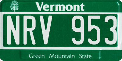 VT license plate NRV953