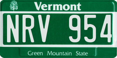VT license plate NRV954