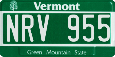 VT license plate NRV955