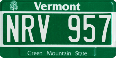 VT license plate NRV957