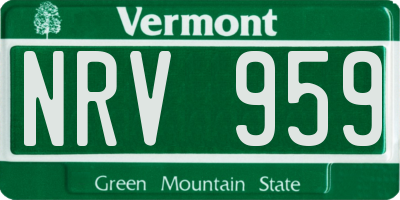 VT license plate NRV959