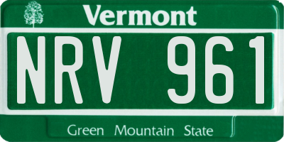 VT license plate NRV961