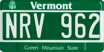 VT license plate NRV962