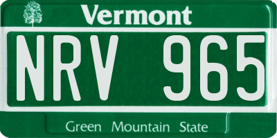 VT license plate NRV965