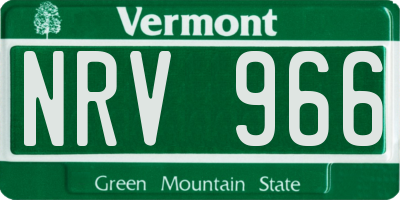 VT license plate NRV966