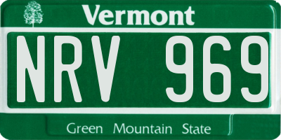 VT license plate NRV969