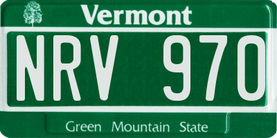 VT license plate NRV970