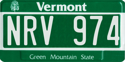 VT license plate NRV974